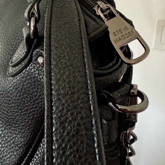 Y2K Vegan Leather Bag Detachable Crossbody Strap Black Minimalist Preppy Classic - Picture 4 of 11